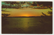 Scenic Lake View at Night, Wisconsin, USA Vintage Original Postcard # 5005 - Post Marked June 13, 1962