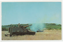 Load image into Gallery viewer, Self-Propelled 155MM Howitzers, Fort Hood, Texas, USA Vintage Original Postcard # 5009 - New - 1970's
