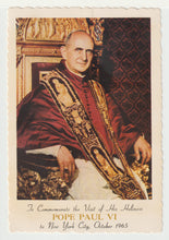 Load image into Gallery viewer, Pope Paul VI - Visit to New York City, October 1965 Vintage Original Postcard # 5015 - New - 1965
