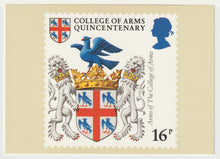 Load image into Gallery viewer, College of Arms Quincentenary - Arms of the College of Arms Vintage Original Postcard # 5020 - New - January 17, 1984
