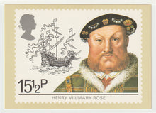 Load image into Gallery viewer, Martime Heritage - Henry VIII and the 'Mary Rose' Vintage Original Postcard # 5021 - New - June 16, 1982

