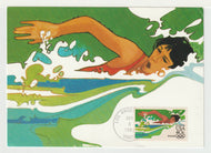 1984 Summer Olympics - Los Angeles, California - 'Women's Swimming' Vintage Original Postcard # 5038 - New - Post Marked April 8, 1983