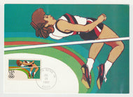 1984 Summer Olympics - Los Angeles, California - 'Women's High Jump' Vintage Original Postcard # 5043 - New - Post Marked July 28, 1983