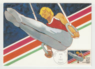 1984 Summer Olympics - Los Angeles, California - 'Men's Gymnastics' Vintage Original Postcard # 5047 - New - Post Marked April 8, 1983