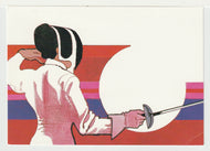 1984 Summer Olympics - Los Angeles, California - 'Women's Fencing' Vintage Original Postcard # 5054 - New - Post Marked November 4, 1983