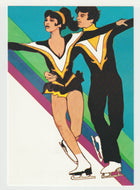 1984 Winter Olympics -  Sarajevo - 'Ice Dancing' Vintage Original Postcard # 5055 - New - Post Marked January 6, 1984