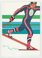 1984 Winter Olympics -  Sarajevo - 'Nordic Skiing' Vintage Original Postcard # 5056 - New - Post Marked January 6, 1984