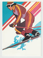 1984 Winter Olympics -  Sarajevo - 'Alpine Skiing' Vintage Original Postcard # 5057 - New - Post Marked January 6, 1984