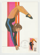 1984 Summer Olympics - Los Angeles, California - 'Women's Gymnastics' Vintage Original Postcard # 5060 - New - Post Marked June 17, 1984