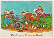 Cleaning Up At the Races in Florida Vintage Original Postcard # 5079 - Post Marked March 13, 1983