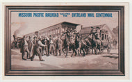 Missouri Pacific Railroad Salutes the Overland Mail Centennial, USA Vintage Original Postcard # 5119 - New - 1960's