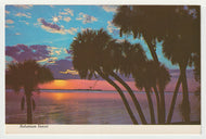 Bahamian Sunset, Bahamas Vintage Original Postcard # 5132 - Hand Written - 1970's