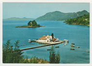 Corfu - The Monastery Vlacherena & Ponticonissi Vintage Original Postcard # 5143 - New - 1960's