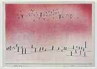Perpendiculaires by Paul Klee Vintage Original Postcard # 5150 - Post Marked September 29, 1983