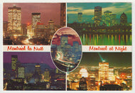 Montreal by Night, Montreal, Quebec, Canada Vintage Original Postcard # 5184 - Post Marked January 1985