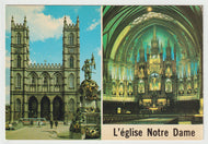 Notre Dame Cathedral, Montreal, Quebec, Canada Vintage Original Postcard # 5189 - Post Marked October 10, 1985