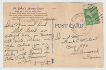 Load image into Gallery viewer, John&#39;s Motor Court, Kearney, Nebraska, USA Original Postcard # 5206 - Post Marked August 21, 1951
