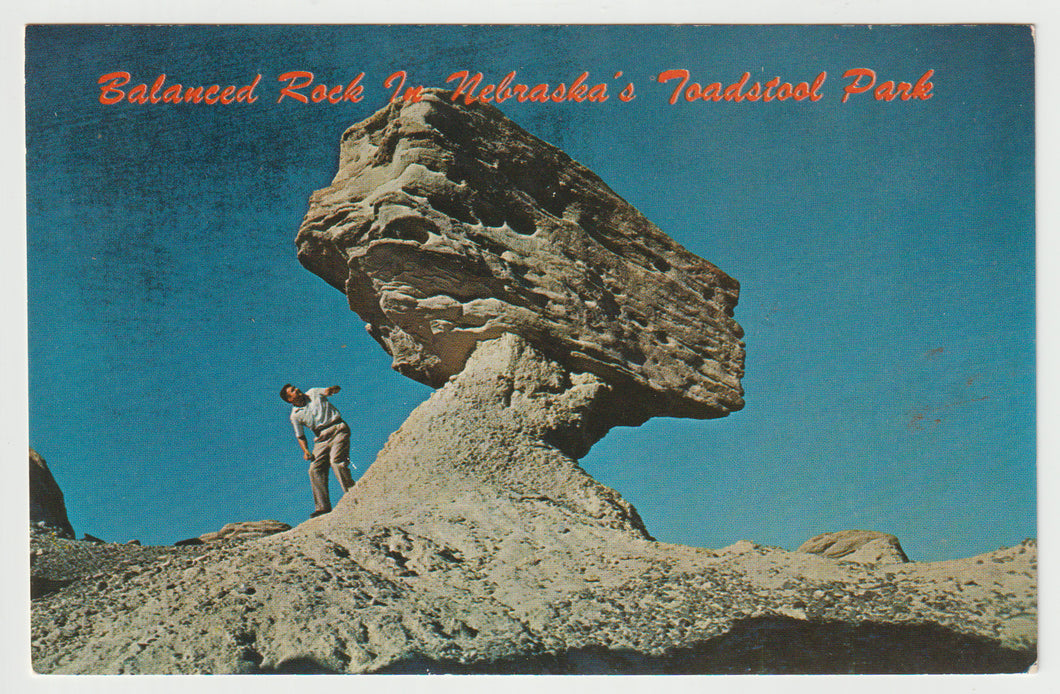 Balanced Rock - Toadstool Park, Crawford, Nebraska, USA Original Postcard # 5210 - New - 1960's