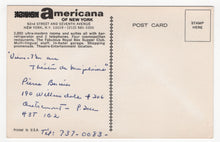 Load image into Gallery viewer, Americana Hotel of New York, USA Vintage Original Postcard # 5267 - Hand Written 1970's
