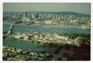 Montreal's Skyline & St. Helen Island, Montreal, Quebec, Canada Vintage Original Postcard # 5274 - Hand Written - 1980's