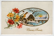 Happy New Year - Bonne Annee Vintage Original Postcard # 5305 - Post Marked December 29, 1959