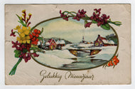 Happy New Year - Gelukkig Nieuwjaar Vintage Original Postcard # 5312 - Post Marked 1960's