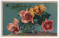 Congratulations - Hartelijk Gefeliciteerd Vintage Original Postcard # 5321 - Post Marked April 4, 1957