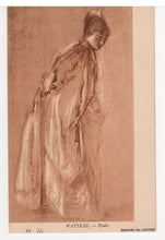 Load image into Gallery viewer, Study by Watieau - Drawings from the Louvre, Paris, France Vintage Original Postcard # 5368 - New - 1940's
