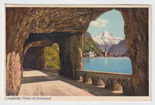 Load image into Gallery viewer, View of Fluelen, the Axenstrasse Tunnel &amp; Lake Lucerne, Switzerland Vintage Original Postcard # 5371 - New - 1960's
