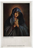 Madonna in Prayer by Sassoferrato (Giovanni Battista Salvi) - Art - Painting - Vintage Original Postcard # 5400 - New - 1950's
