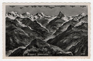 Zermatt Mountains Panorama, Switzerland Vintage Original Postcard # 5444 - New - 1960's