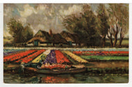 Flower Gardens - Art - Painting (Unknown) Vintage Original Postcard # 5459 - Post Marked 1950's
