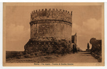 Load image into Gallery viewer, Via Appia - Tomb of Cecilia Metella, Rome, Italy Vintage Original Postcard # 5461 - Hand Written - 1940's
