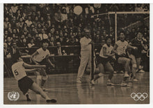 Load image into Gallery viewer, Sports and the Environment - United Nations - Volleyball 1964 Tokyo Olympics Vintage Original Postcard # 5474 - New - 1996
