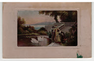 Ladies and Swans (Unknown) Vintage Original Postcard # 5476 - Hand Written, Early 1900's