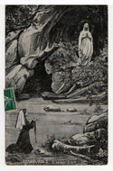 Our Lady of Lourdes - The Apparition - Art - Painting Vintage Original Postcard # 5480 - Post Marked December 4, 1914