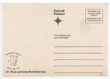 Load image into Gallery viewer, Rock-Paintings of the South-West Cape: 'Rotstekeninge - Barkley East' Vintage Original Postcard # 5494 - Dated June 4, 1987
