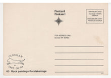Load image into Gallery viewer, Rock-Paintings of the South-West Cape: 'Rotstekeninge - Clocolan' Vintage Original Postcard # 5496 - Dated June 4, 1987
