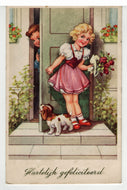 Congratulations - Hartelijk Gefeliciteerd Vintage Original Postcard # 5530 - Post Marked 1950's