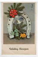 Happy New Year - Gelukkig Nieuwjaar Vintage Original Postcard # 5535 - Post Marked 1960's