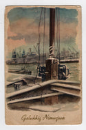 Happy New Year - Gelukkig Nieuwjaar Vintage Original Postcard # 5536 - Post Marked 1960's