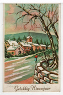 Happy New Year - Gelukkig Nieuwjaar Vintage Original Postcard # 5538 - Post Marked 1960's