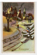 Happy New Year - Gelukkig Nieuwjaar Vintage Original Postcard # 5539 - Post Marked 1960's
