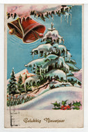 Happy New Year - Gelukkig Nieuwjaar Vintage Original Postcard # 5540 - Post Marked 1960's