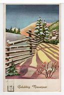 Happy New Year - Gelukkig Nieuwjaar Vintage Original Postcard # 5542 - Post Marked 1960's