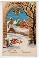 Happy New Year - Gelukkig Nieuwjaar Vintage Original Postcard # 5551 - Post Marked 1960's