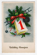 Happy New Year - Gelukkig Nieuwjaar Vintage Original Postcard # 5561 - Post Marked December 27, 1962