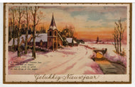 Happy New Year - Gelukkig Nieuwjaar Vintage Original Postcard # 5562 - Post Marked 1960's