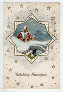 Happy New Year - Gelukkig Nieuwjaar Vintage Original Postcard # 5563 - Post Marked 1967