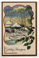 Happy New Year - Gelukkig Nieuwjaar Vintage Original Postcard # 5574 - Post Marked January 2, 1954